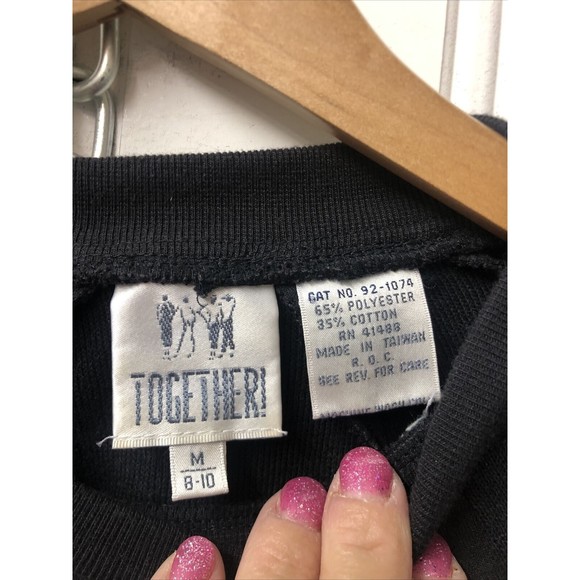 Vintage 90’s Together Women's Medium Black With Embroidery. EUC! Made in Taiwan - Picture 4 of 7